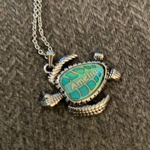 FREE IF BUNDLED Green Turtle Necklace Amelia